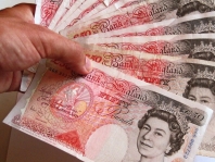 The pound reached three month lows on slowing manufacturing in UK